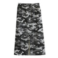 Black White And Grey Digital Camo Print Cotton Front Slit Maxi Skirt