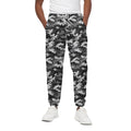 Black White And Grey Digital Camo Print Cotton Sweatpants