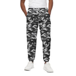 Black White And Grey Digital Camo Print Cotton Pants