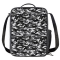 Black White And Grey Digital Camo Print Crossbody Lunch Bag