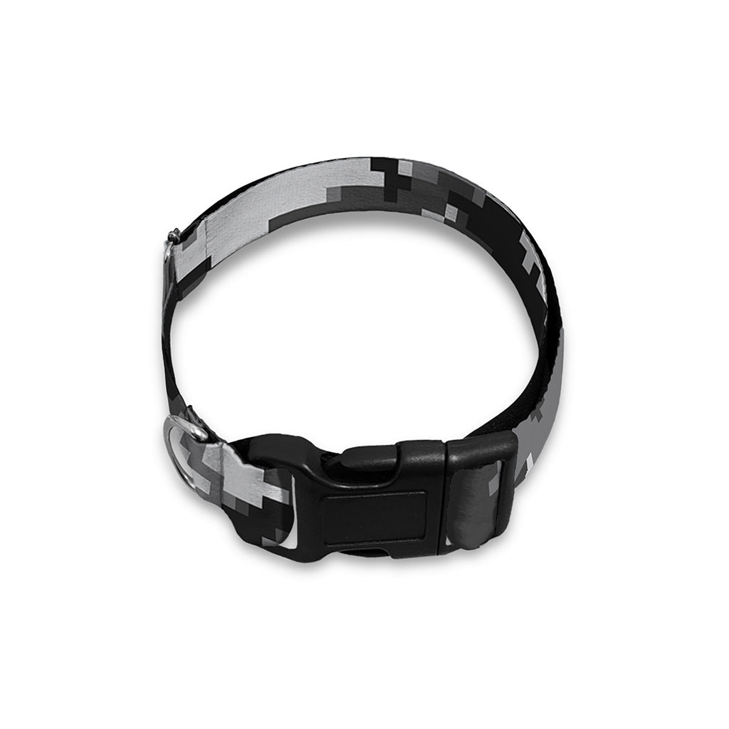 Black White And Grey Digital Camo Print Dog Collar
