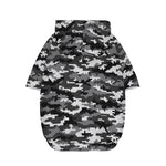 Black White And Grey Digital Camo Print Dog Zip Up Hoodie