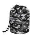Black White And Grey Digital Camo Print Drawstring Makeup Bag
