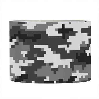 Black White And Grey Digital Camo Print Drum Lamp Shade