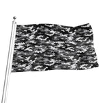 Black White And Grey Digital Camo Print Flag