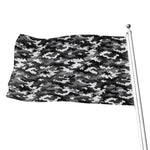 Black White And Grey Digital Camo Print Flag