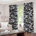 Black White And Grey Digital Camo Print Grommet Curtains