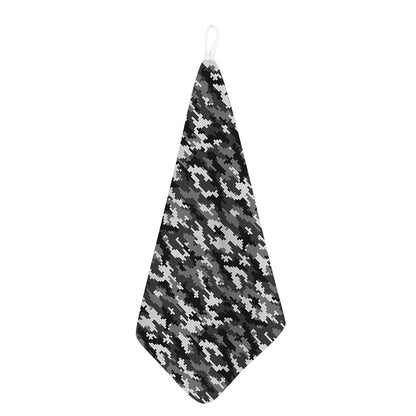 Black White And Grey Digital Camo Print Hand Towel