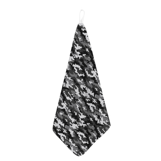Black White And Grey Digital Camo Print Hand Towel