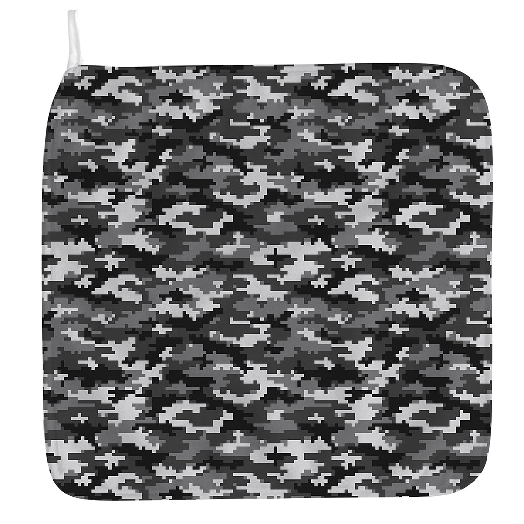 Black White And Grey Digital Camo Print Hand Towel