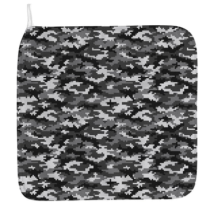 Black White And Grey Digital Camo Print Hand Towel