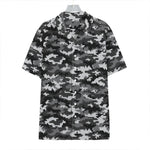 Black White And Grey Digital Camo Print Hawaiian Shirt