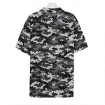 Black White And Grey Digital Camo Print Hawaiian Shirt