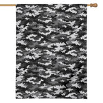 Black White And Grey Digital Camo Print House Flag
