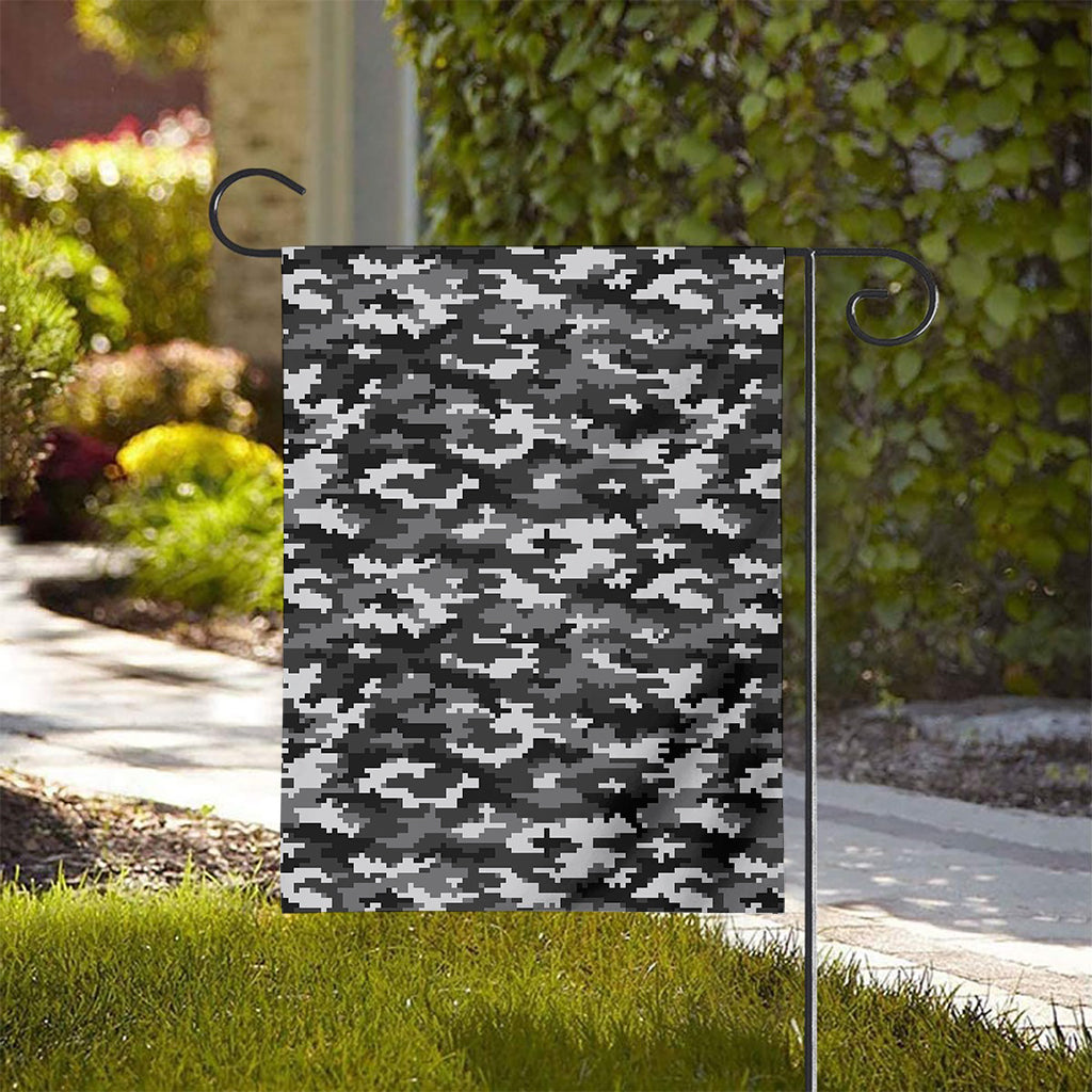 Black White And Grey Digital Camo Print House Flag