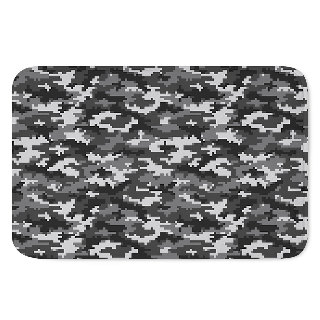 Black White And Grey Digital Camo Print Indoor Door Mat
