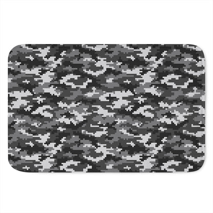 Black White And Grey Digital Camo Print Indoor Door Mat