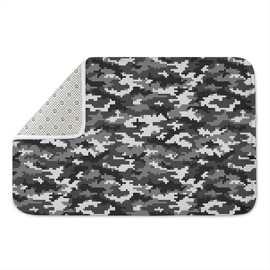 Black White And Grey Digital Camo Print Indoor Door Mat