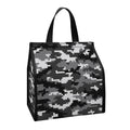 Black White And Grey Digital Camo Print Insulated Lunch Tote