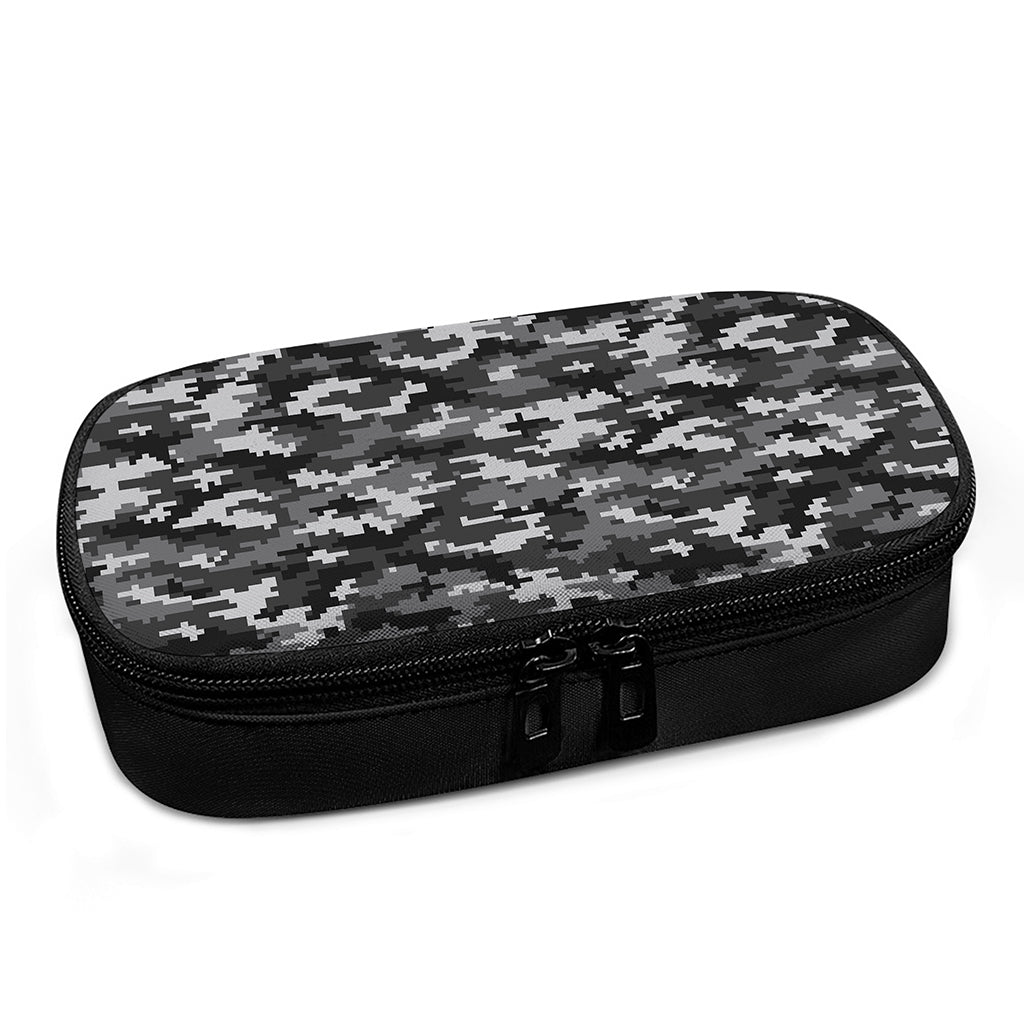 Black White And Grey Digital Camo Print Insulin Cooler Travel Case