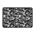 Black White And Grey Digital Camo Print Kitchen Mat