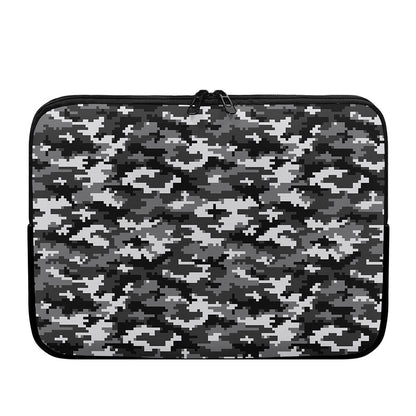 Black White And Grey Digital Camo Print Laptop Sleeve