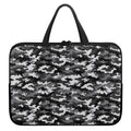 Black White And Grey Digital Camo Print Laptop Sleeve With Handle