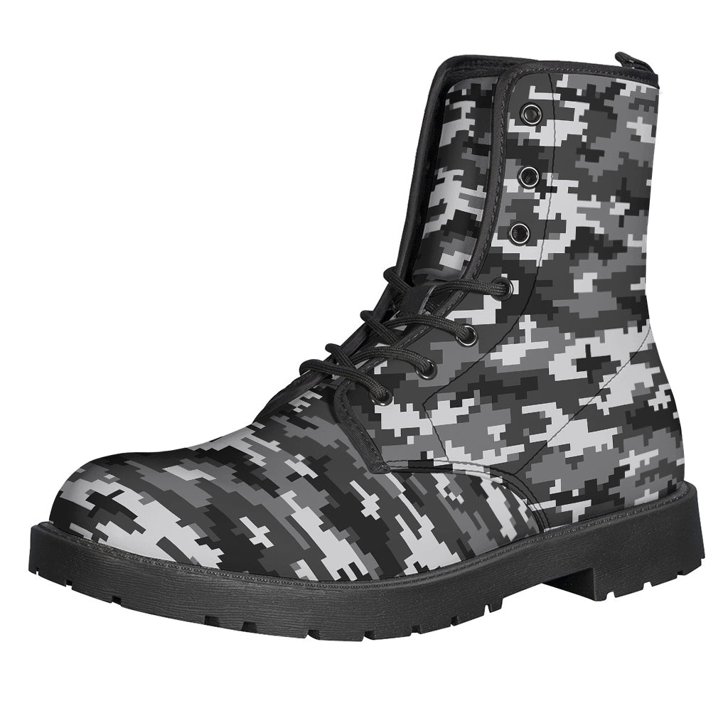 Black White And Grey Digital Camo Print Backpack