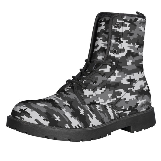 Black White And Grey Digital Camo Print Backpack