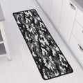 Black White And Grey Digital Camo Print Long Kitchen Mat