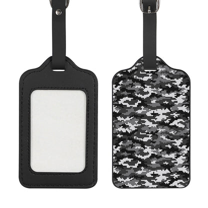 Black White And Grey Digital Camo Print Luggage Tag