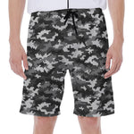 Black White And Grey Digital Camo Print Men's Beach Shorts