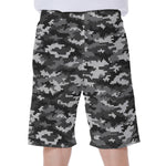 Black White And Grey Digital Camo Print Men's Beach Shorts