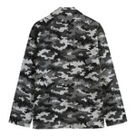 Black White And Grey Digital Camo Print Men's Blazer