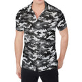 Black White And Grey Digital Camo Print Men's Shirt