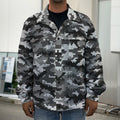 Black White And Grey Digital Camo Print Men's Shirt Jacket