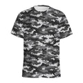 Black White And Grey Digital Camo Print Men's Athletic T-Shirt
