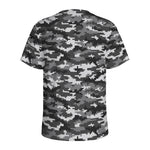 Black White And Grey Digital Camo Print Men's Sports T-Shirt