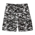 Black White And Grey Digital Camo Print Men's Swim Trunks