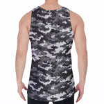 Black White And Grey Digital Camo Print Men's Velvet Tank Top