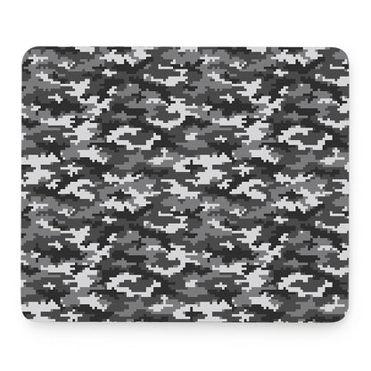 Black White And Grey Digital Camo Print Mouse Pad