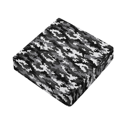 Black White And Grey Digital Camo Print Outdoor Seat Cushion Cover