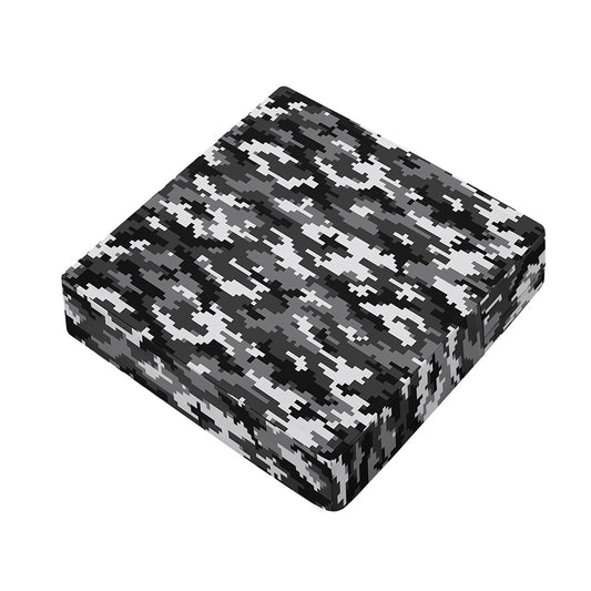 Black White And Grey Digital Camo Print Outdoor Seat Cushion Cover