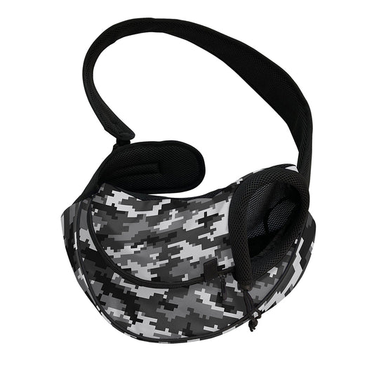 Black White And Grey Digital Camo Print Pet Sling Carrier