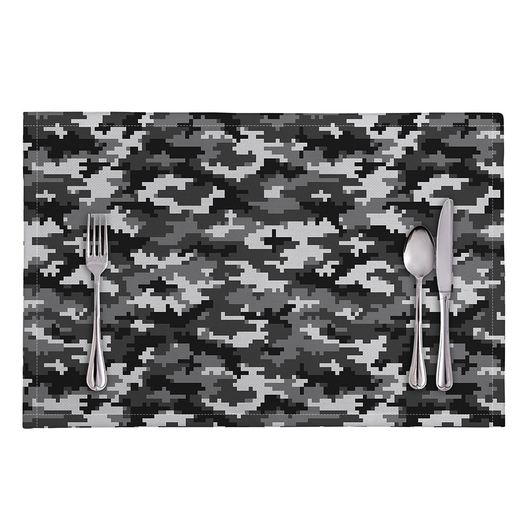 Black White And Grey Digital Camo Print Placemat