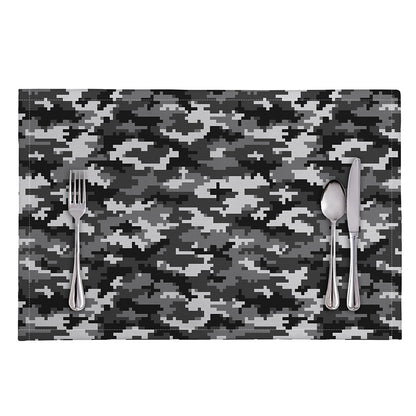 Black White And Grey Digital Camo Print Placemat