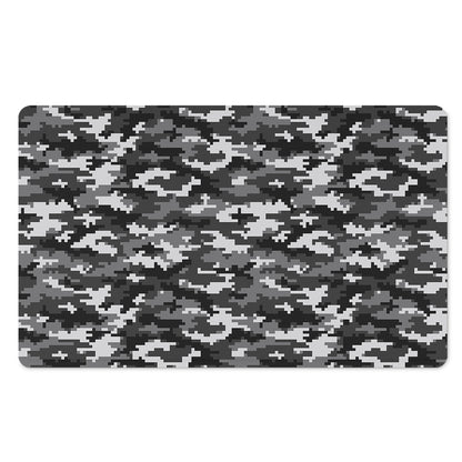 Black White And Grey Digital Camo Print Polyester Doormat