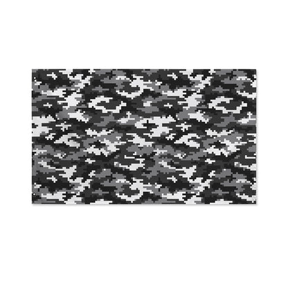 Black White And Grey Digital Camo Print Polyester Flag