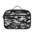 Black White And Grey Digital Camo Print Portable Lunch Bag