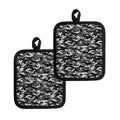 Black White And Grey Digital Camo Print Pot Holders
